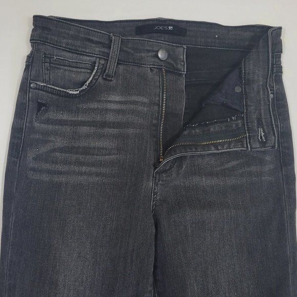 JOE'S Jeans Rise Skinny Ankle Frayed Hem Distressed Jean, Dark Gray - Picture 10 of 13